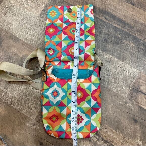 Lily Bloom Crossbody Purse geometric floral print - Picture 10 of 11